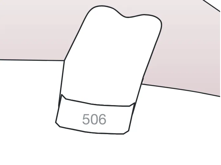 Coiffe dessinée sur une dent du schéma
