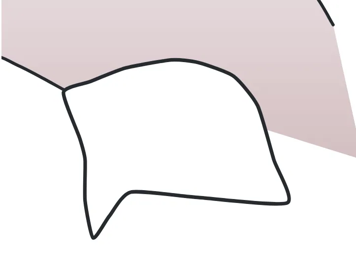 Queue d’aronde dessinée sur une dent du schéma